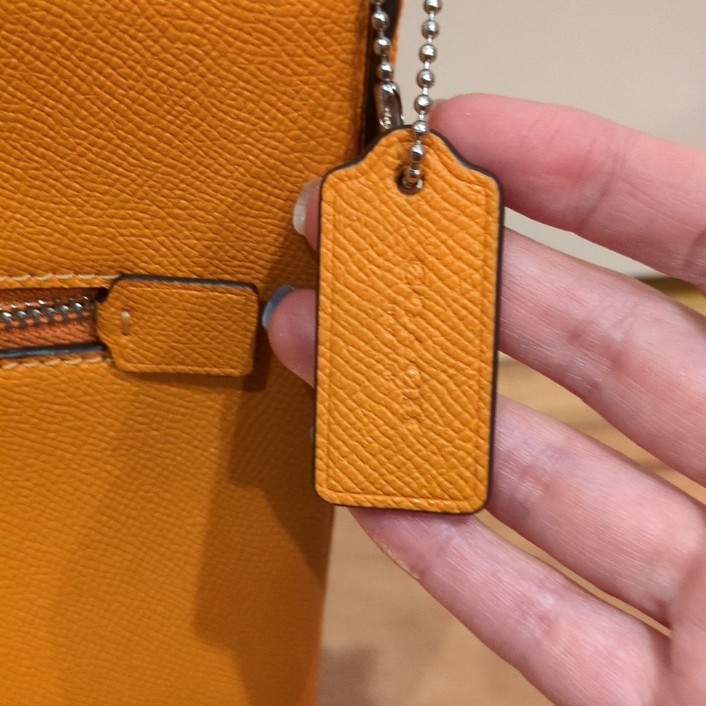Coach NWOT Papaya Orange Leather Mini Rowan File Crossbody Bag Purse - Picture 7 of 17